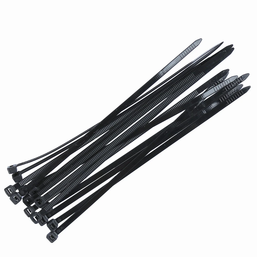black 50lbs черные нейлоновые кабельные стяжки 25000 штук длина 200 мм стяжка для провода ширина 4,8 мм Пластиковые крепежи - Цвет: black
