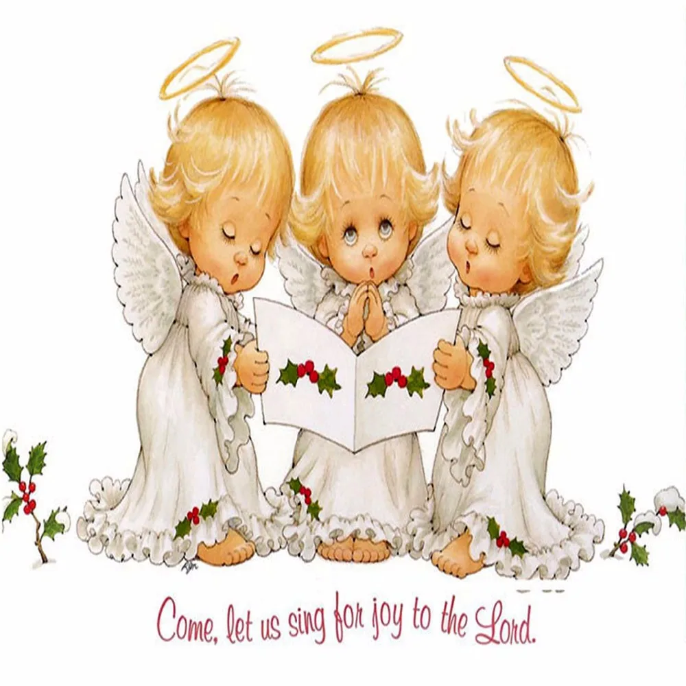Cartoon Little angel DIY Diamond Painting Needlework Mosaic Full Round Drill 5D Three angels embroidery Home Decor | Дом и сад