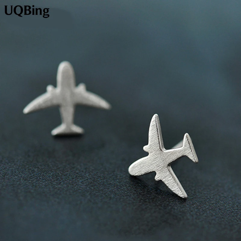 Новая мода 925 стерлингового серебра модель самолета серьги гвоздики для женщин ювелирные изделия Brincos