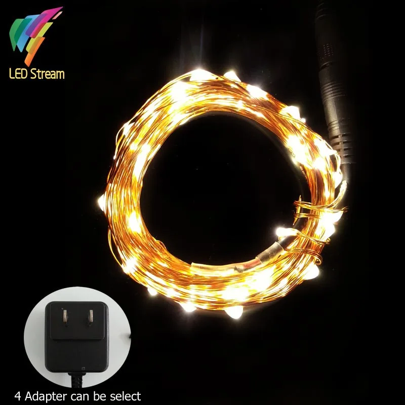 10M 100 LED Tiny Copper Wire String Fairy Lights Lamp with Plug 100