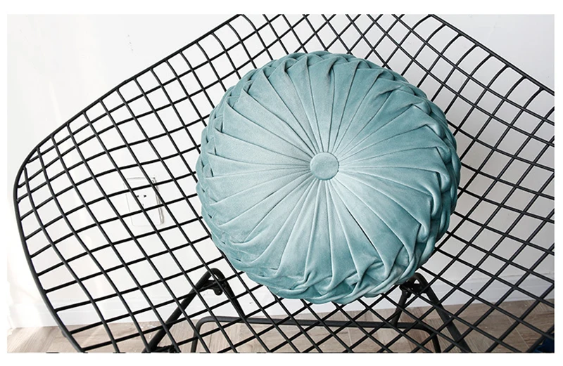 Прямая поставка европейские круглые подушки ручной плиссированные колеса тыквы коврики для дивана подушки для кровати одноцветное цветное сиденье подушки Декор