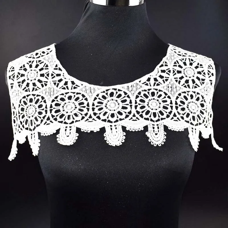 New style white Embroidery Flower Lace Neckline Fabric DIY Lace Collar Sewing Craft Neckline Decoration 1pcs sell