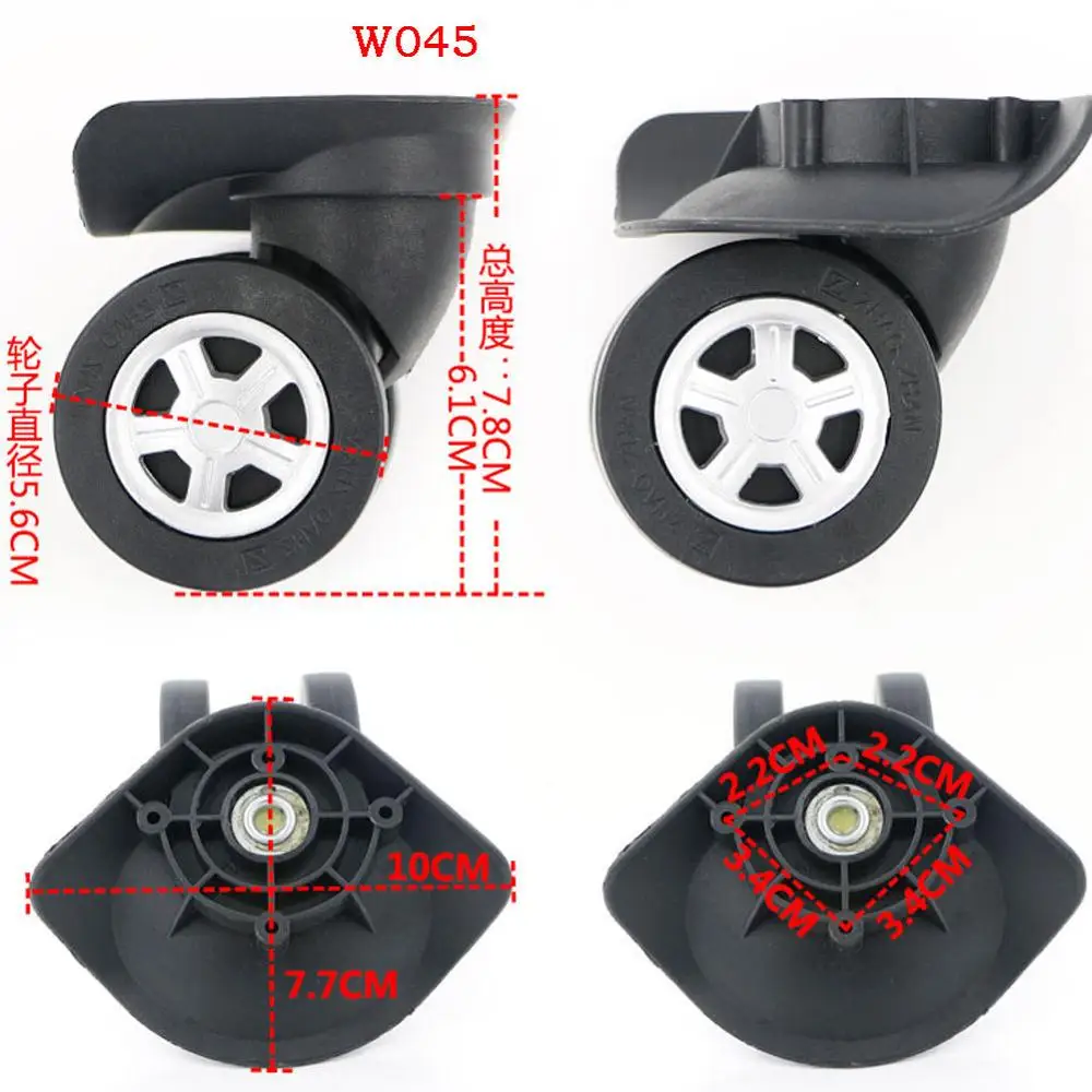 GUGULUZA, 1 пара, сменные колеса для чемодана, 360 Поворотное Колесо, универсальное колесо для большинства сумок - Цвет: W045