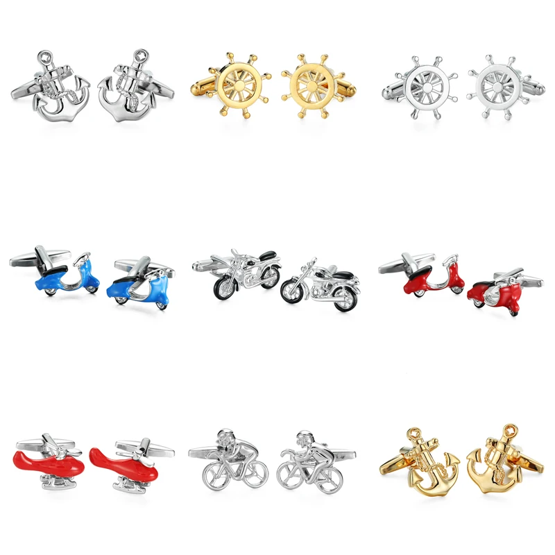 

DY A variety of high-end brand design style of transport aircraft racing motorcycle Cufflinks fashion men French shirt Cufflinks