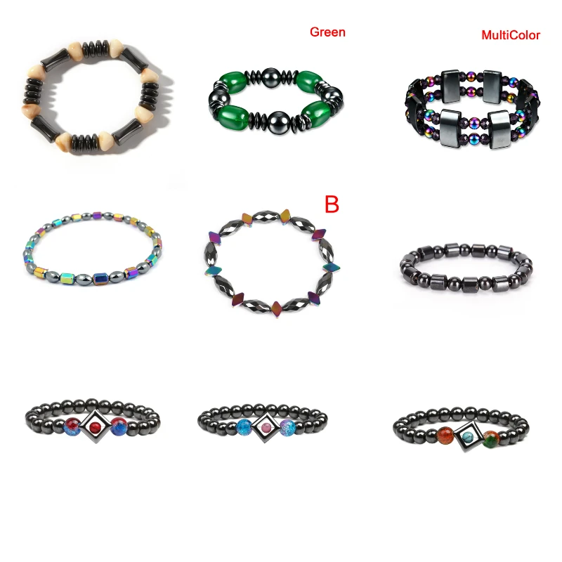 Magnet Therapy Slimming Bracelet Obsidian Anti Fatigue Black Stone Fat Burn Slim Body Shape Weight Loss Health Care 20 Styles