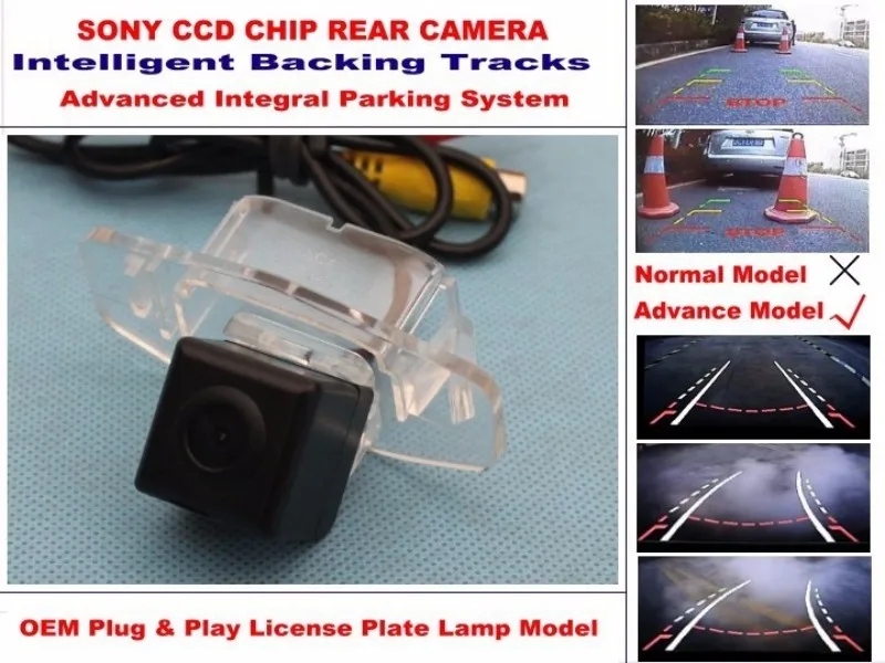For Honda City  Fit Sedan 2013 2014 2015 Smart Tracks Chip Camera  HD CCD Intelligent Dynamic Parking Car Rear View Camera (3)