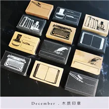 

Retro Memory letter paper/typewriter/note/reading diary seal stamp wood and rubber seal log rubber stamp decorative dairy book