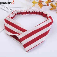 Новое платье для девочек Женский лента для волос при занятиях йогой спортивные ленты для волос», «Полоска» и «крест» завязываемые эластичные повязки на голову спортивный бег повязка Для женщин