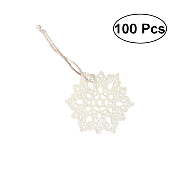 

10 pcs Christmas Hanging Ornaments Decoration Wooden Embellishments Snowflake Hnaging Tags Signs