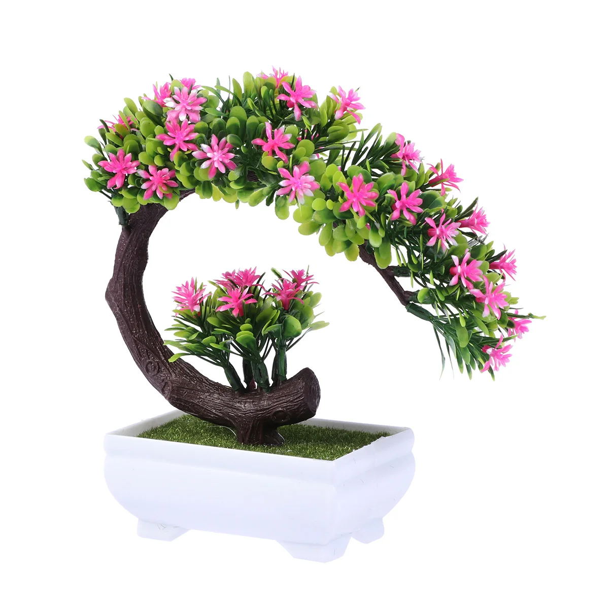 

1 Pc Simulation Flower Pot Plastic Pastoral Style Modern Floral Imitation Plant Pot Bonsai For Window Table Home Decoration
