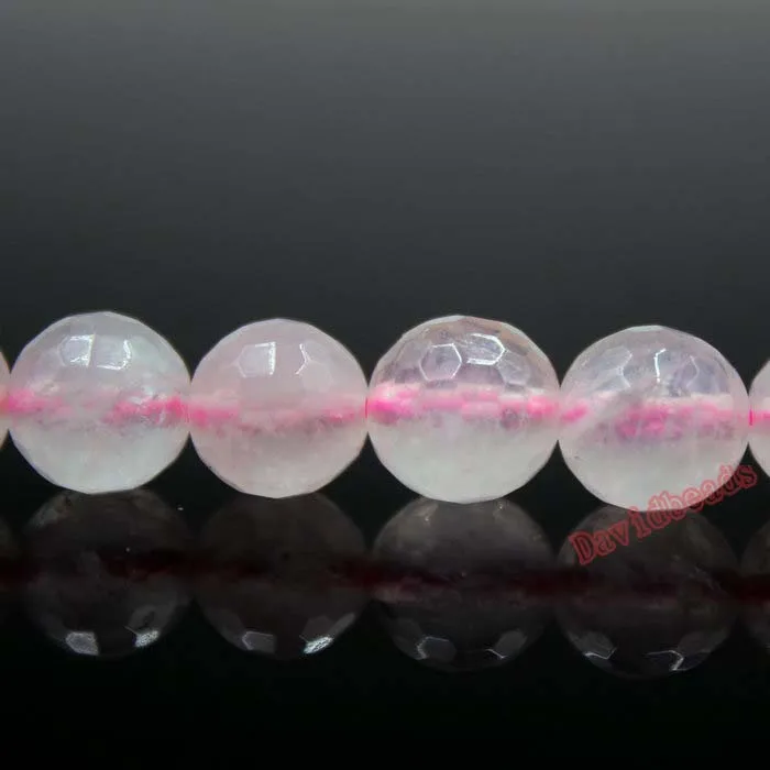 

Fctory Price natural Faceted Pink Quartz Loose Beads Stone 15" Strand 4 6 8 10 12MM Pick Size For Jewelry Making