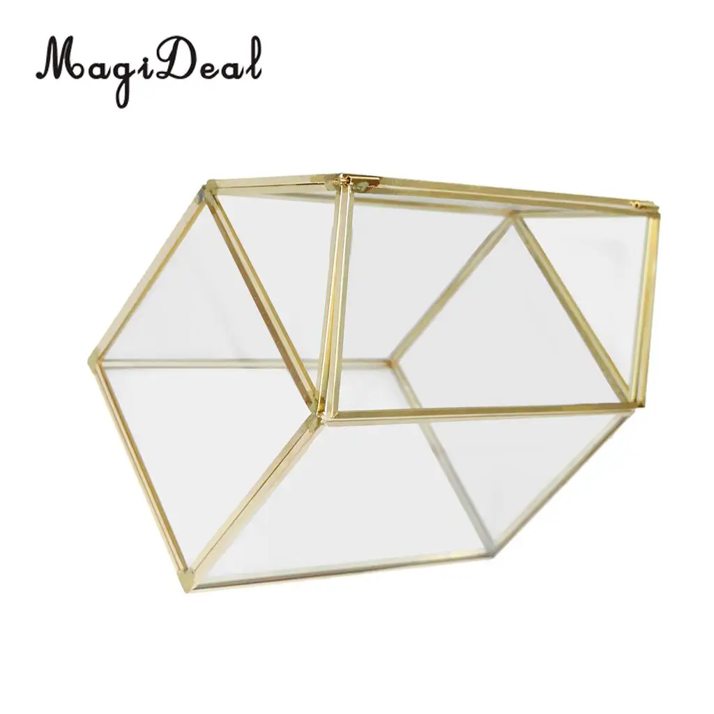MagiDeal Irregular Glass Geometric Succulent  Planter Vase Box Terrarium Container#9
