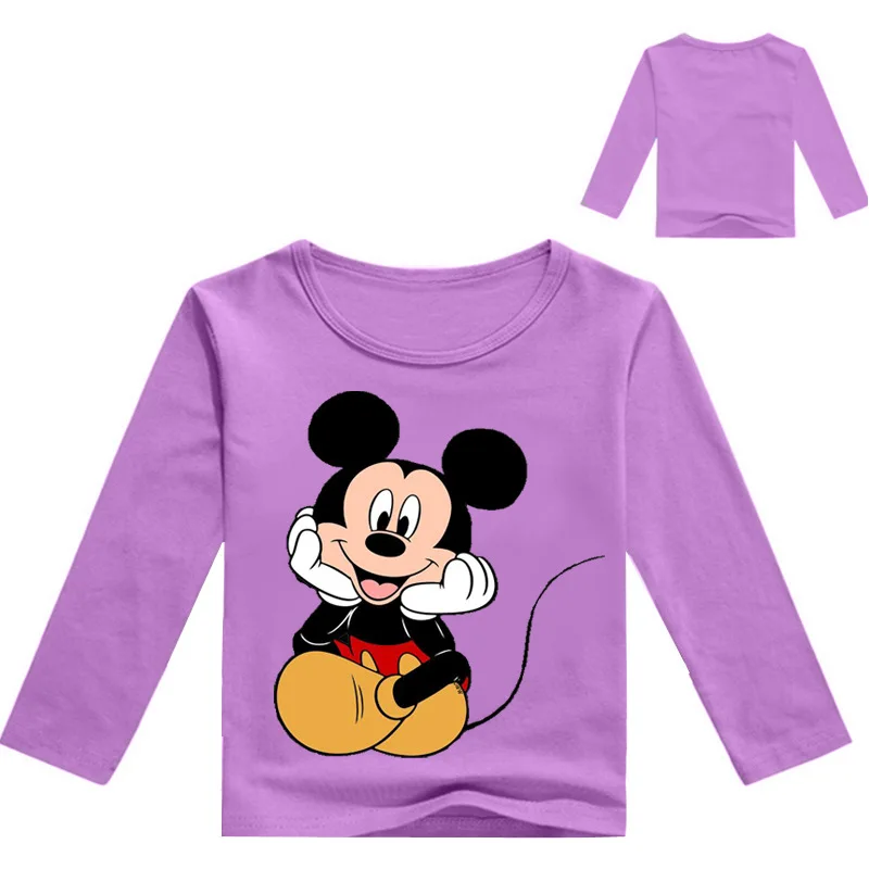 Коллекция года, Весенняя Детская футболка с принтом Микки Одежда для маленьких мальчиков футболка с длинными рукавами для девочек детские топы, футболки, костюм для малышей, толстовка