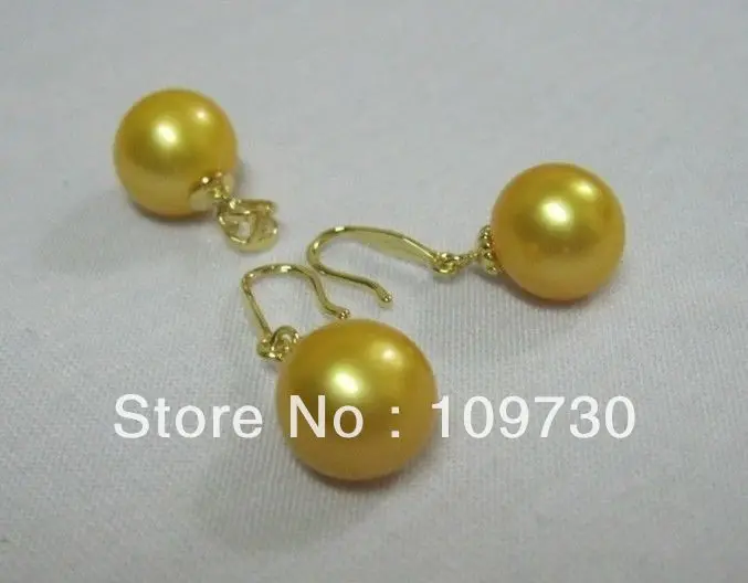 

Jewelry 00386 HUGE 9-10mm GOLD PERFECT ROUND SOUTH SEA PEARL SET EARRING&PENDANT 14KGP