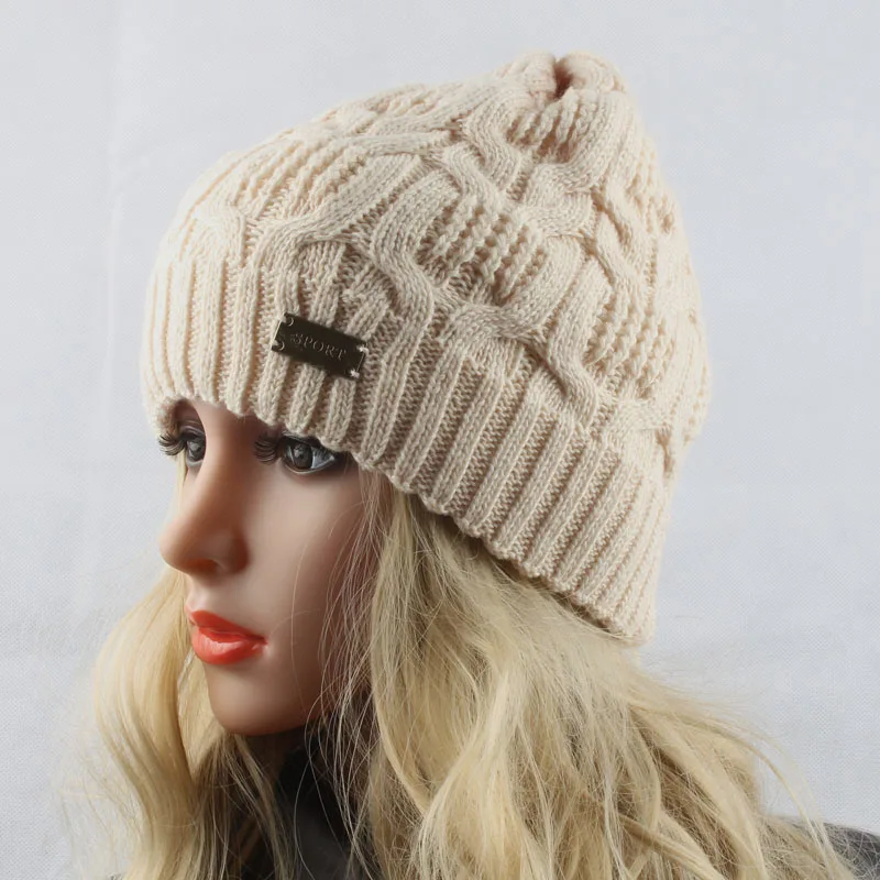 Осенне-зимние шапки для женщин, 30% шерсть, вязанная шапка, женская уличная спортивная шапка Skullies Beanies, повседневная женская шапка