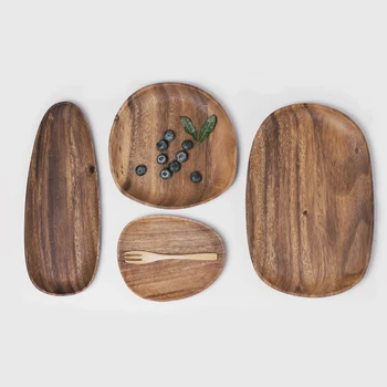 

Directed oyster wood irregular wood plate Japanese-style oval snack plate without printed wind Acacia dried fruit snack plate