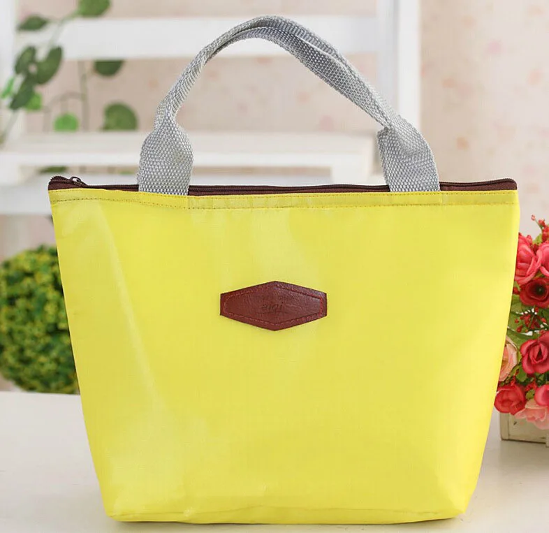 Новые Красочные Переносные сумки для обедов ланч бокс сохранение тепла герметичная сумка для пикника Водонепроницаемая термо сумка-холодильник для еды большая сумка - Цвет: Цвет: желтый