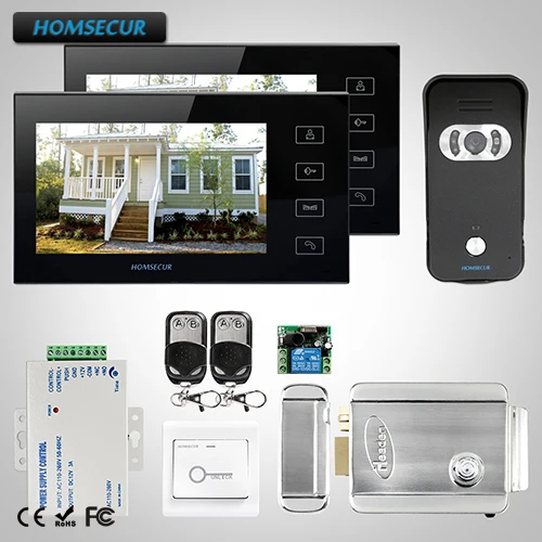 

HOMSECUR 7" Video Door Entry Phone Call System Electric Lock Supported TC021-B Camera +TM704-B Monitor