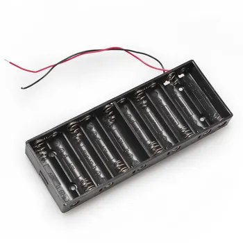 

100PCS/lot Battery Plastic Housing 10*AA Battery Charger Coffees Battery Container Side By Side With Wire For AA Battery