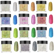 Голографическая блестящая пудра для ногтей, лазерная пудра для погружения ногтей, 13 видов цветов, французская пудра для погружения ногтей без лампы, быстросохнущая пудра для ногтей 1 банка