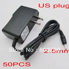 50 шт. высокое качество 5 V 2A IC Версия AC 100 V-240 адаптер конвертер DC 2000mA Питание штепсельная вилка американского стандарта DC 2,5 мм x 0,8 мм для планшетных ПК