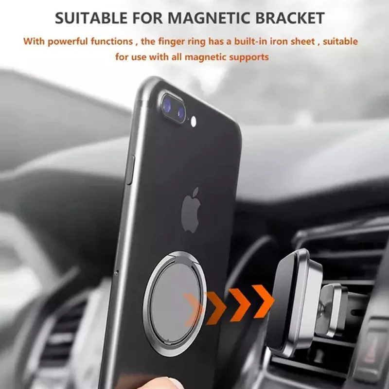 Universal Mobile Phone Finger Ring 90 Degree Rotatable Smartphone Stand Holder For iPhone Samsung Huawei Metal Car Mount Stand