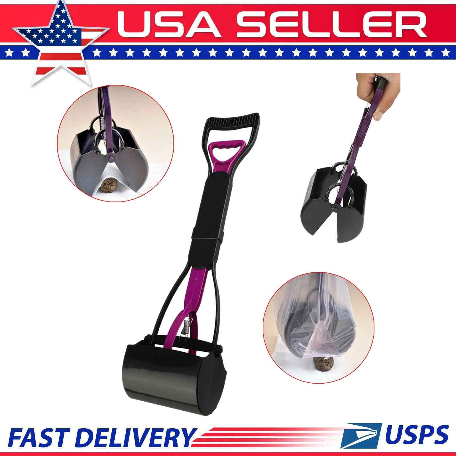 TINGHAO Pet Pooper Scooper с длинной ручкой Poop совок для уборки животных, отходов собак, щенков, кошек, отходов, уборочные инструменты