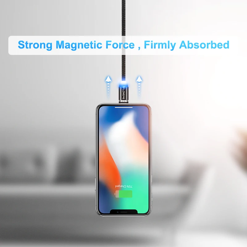 Магнитный USB кабель FLOVEME 1 м СВЕТОДИОДНЫЙ зарядный Micro для телефонов iPhone X 7 6 5 Samsung