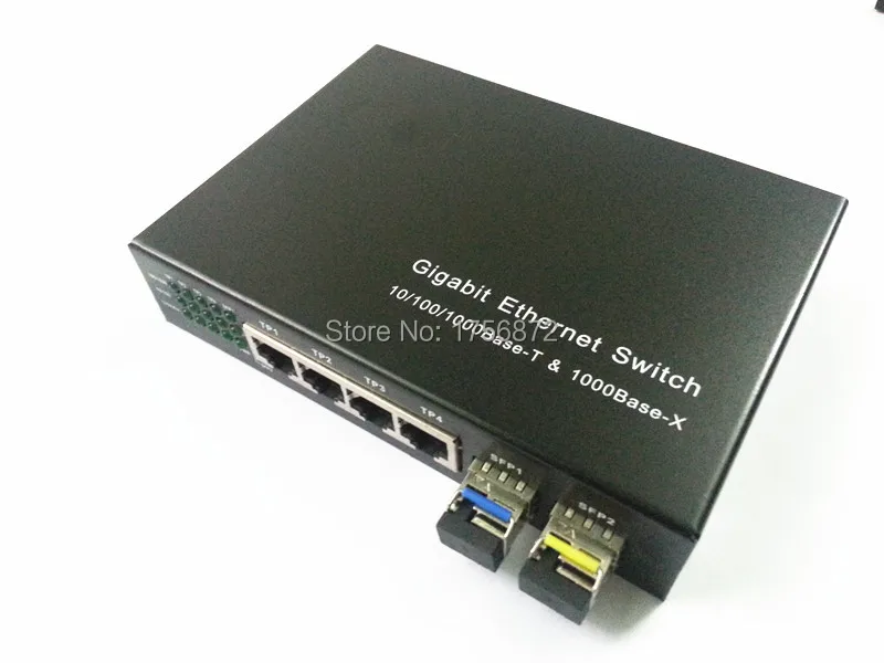 

sfp 10/100/1000M 2xfiber+ 4xRJ45 fiber switch Unmanaged 10/100/1000Mbps Megabit Ethernet Fiber Switch sm single fiber LC