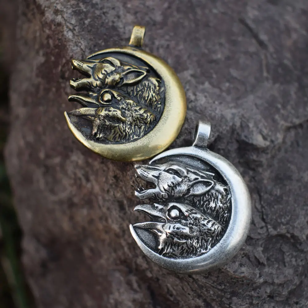 Sanlan Odin Волк и Ворон крылатое ожерелье-подвеска животное лунные ожерелья мужские ювелирные изделия подарки чокер 1 шт