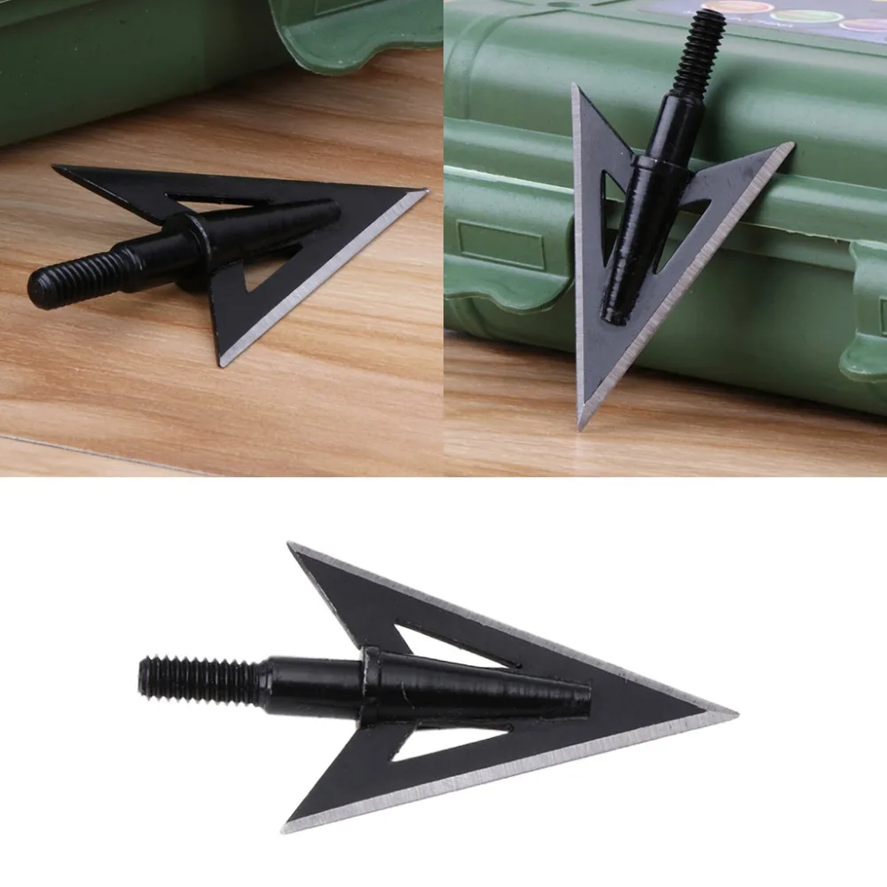 Archery Broadhead 100 Grains Stainless Steel Hunting 2 Sharp Blades