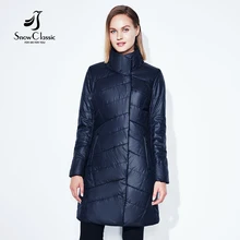 women jacket Spring slim thin coat women solid long parka warm coats outerwear zipper SnowClassic new