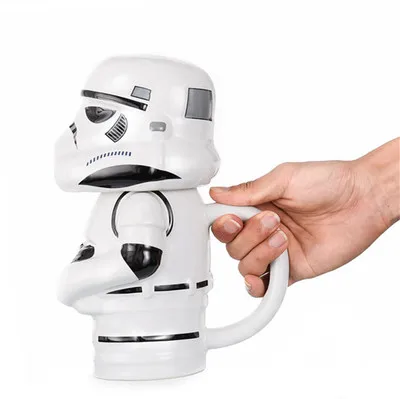 Звездные войны кружка R2D2 Дарт Вейдер Штурмовик 3D чашка для кофе и напитков высокотемпературное производство керамика подарок на день рождения - Цвет: Белый