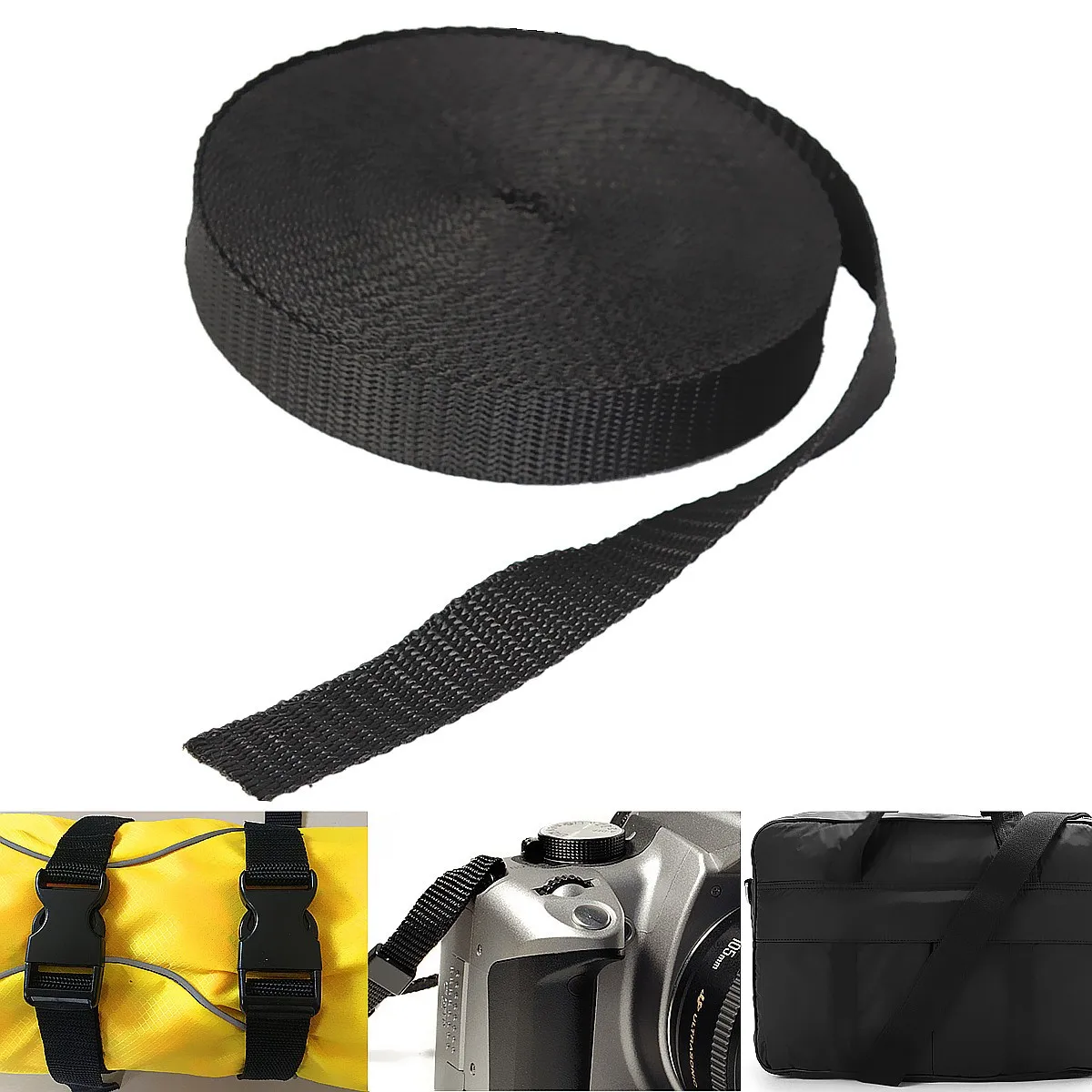 Multi Purpose 10 Meters 20mm Nylon bing Strap Tape For Bag Strapping