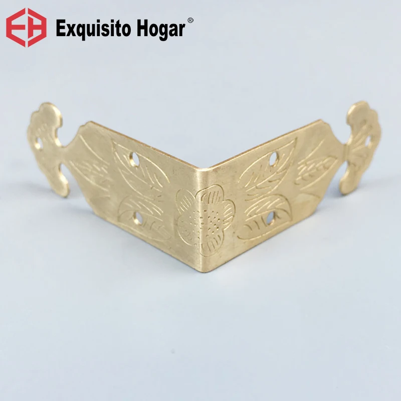 

Antique Brass Camphor Wood Furniture Hardware Fitting Box Cabinet Corner Brackets Retro Jewelry Box Spline Rectangular Angle