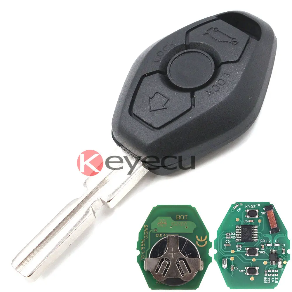 KEYECU Uncut новая система CAS2 ID7944 Чип дистанционного ключа Fob 433 МГц для BMW 3 5 6 7 X3 X5 Z3 HU58