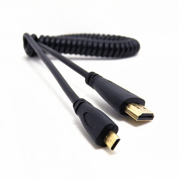 HDMI под прямым углом Mini HDMI пружинный изогнутый гибкий кабель V1.4 DSLR 0,5 M/1,5 M - Цвет: Micro HDMI straight