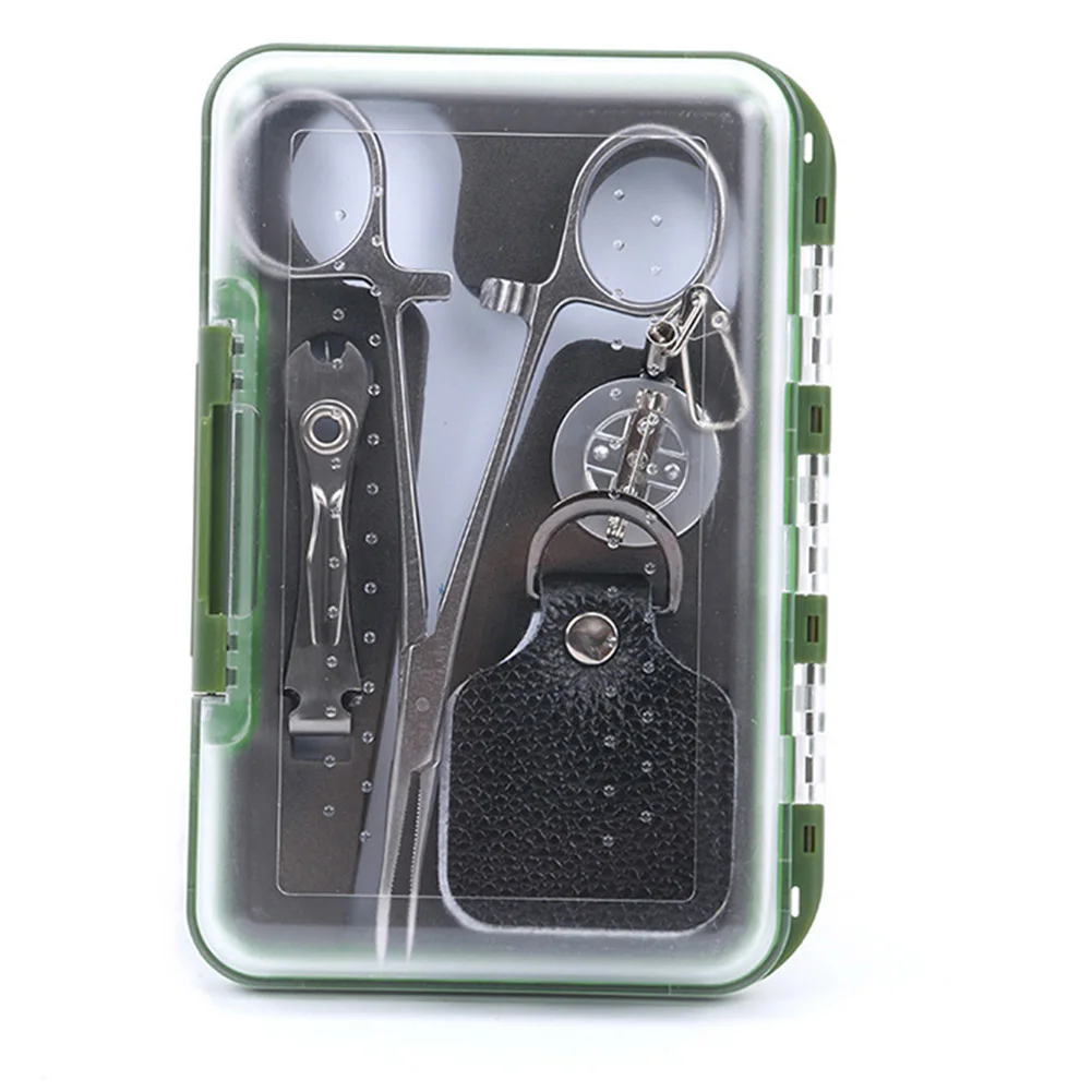 

Fly Fishing Box Set 5 In 1 Portable Accessories Zinger Tool Assorted Waterproof Line Nipper Practical Vest Pack Durable Forceps