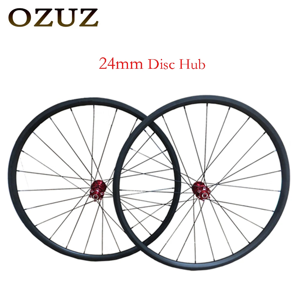 

Top Quality OZUZ 700C 3k Carbon Wheelset 24mm Depth Clincher Profile Disc Brake Hub Carbon Wheels v brake Road Bike Wheels