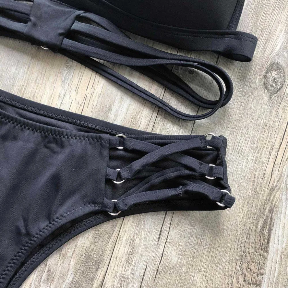 2019 woman summer casual sports sexy bikini set bronzing split beach swimsuit suit push up pretty bikinis e fatos de banho 40J5 (17)