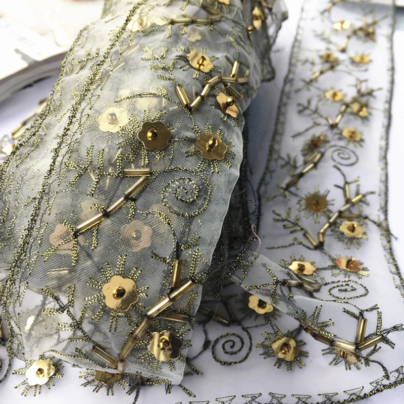 DIY handmand beautiful metal beads decoration lace sewing clothing