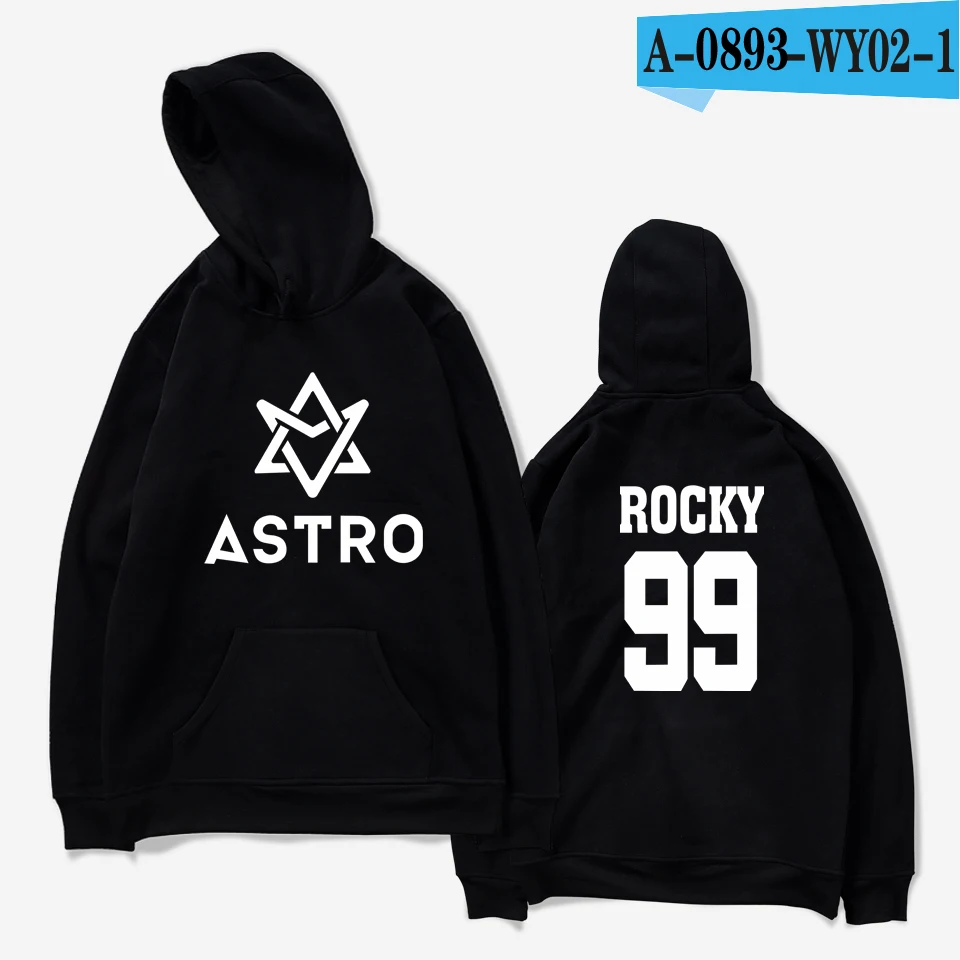 Frdun Tommy Kpop ASTRO Hoodies Moletom STAR Group Spring Women/Men Harajuku Sweatshirt Casual Hoodie Men/Women Clothing - Цвет: black