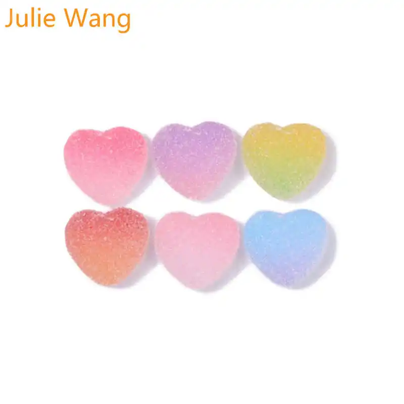 Julie Wang 20 шт. полимерные мягкие конфетные Подвески слизь еда сердце квадратный
