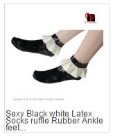 Meias de Látex de Borracha Metade da Panturrilha Abertos com os Pés de Borracha da Mangueira Sexy Knee High Vermelha Meias Desgaste Corte pé Xxxl Wz-009 3 com os pés desgaste corte pé pés