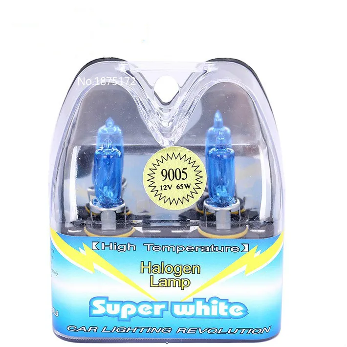 

SZKDCE 2Pcs HB3 9005 12V 65W 6000K Car Headlight Fog Light Driving Lamp Car Head Light Bulbs Halogen Xenon Filled Super White