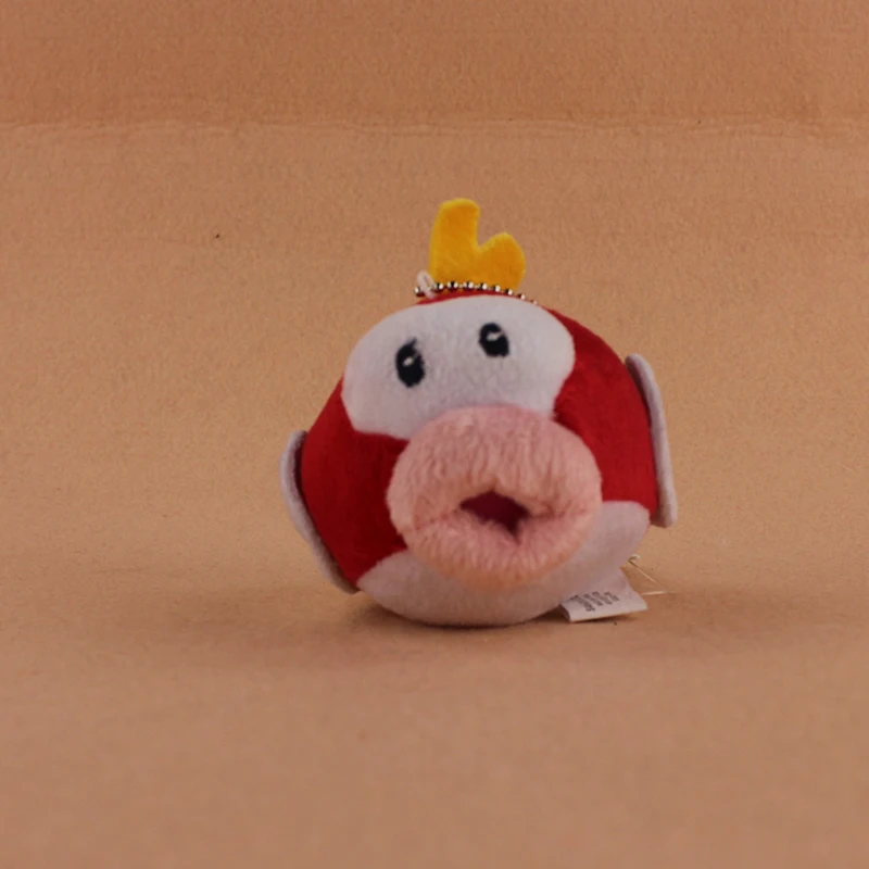 10cm Lovely Super Mario Bros Flying Fish Keychain Plush Soft Stuffed Animals Doll Toys For Kids