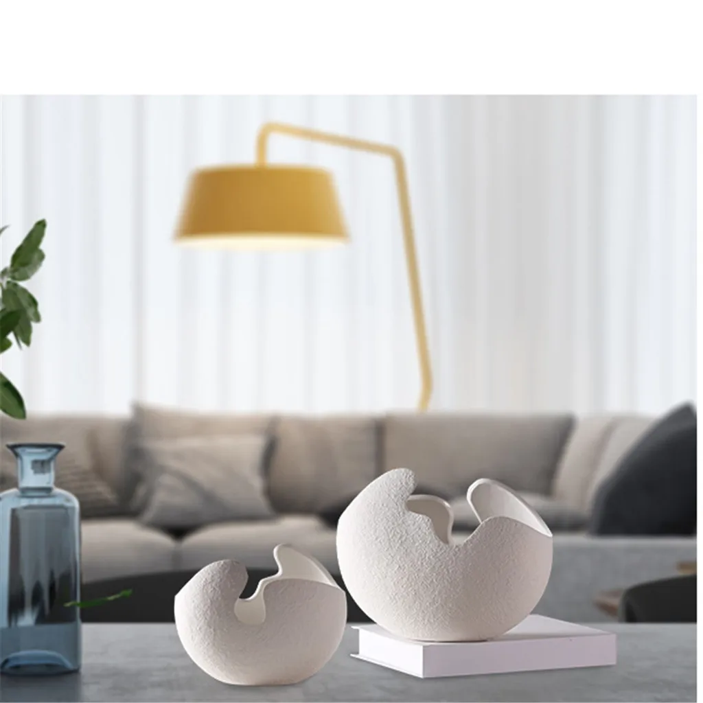 Ceramic Crack Egg Flower Vase Pot Ornament Collection Modern Home Decor