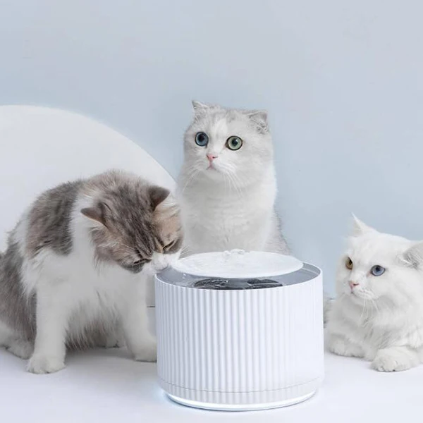 Умный для собак и котов фильтр для очистки воды 5 Слои фильтр 360 градусов Открытый питьевой лоток животных для фонтанчика питьевой воды - Цвет: White