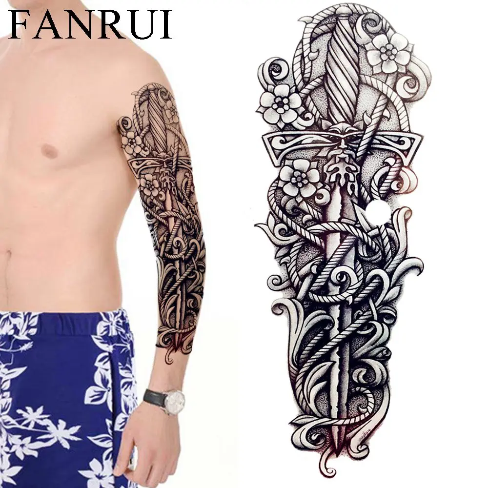 Aliexpress.com : Buy Black Totem Men Full Arm Temporary ...