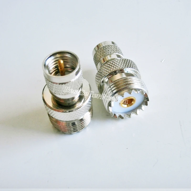 Adaptador So239 Uhf Jack So239 Fêmea para Mini Uhf Macho Miniuhf Plug Conector em Linha Reta f m. 10 Peças